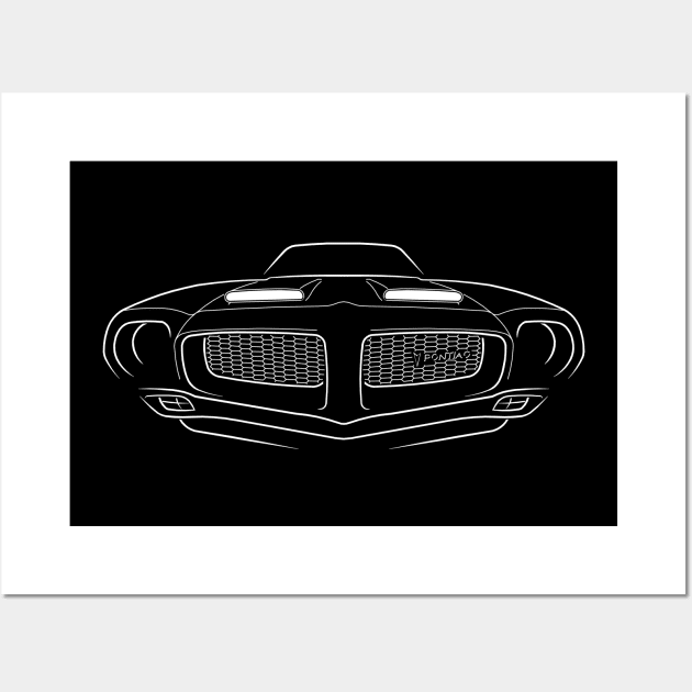 1972 Pontiac Firebird - front stencil, white Wall Art by mal_photography